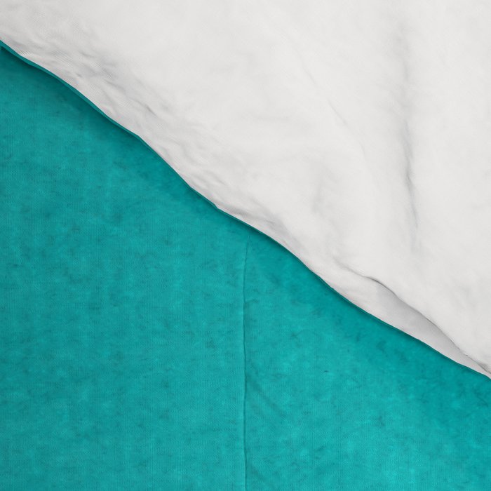 Turquoise Minimalist Digital Painting Artwork Black Lines Comforter Gallery Image 4