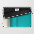 Turquoise Minimalist Digital Painting Artwork Black Lines Laptop Sleeve Gallery Image 2