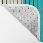 Turquoise Minimalist Digital Painting Artwork Black Lines Bath Mat Gallery Image 2