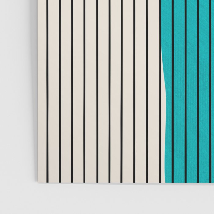 Turquoise Minimalist Digital Painting Artwork Black Lines Poster Gallery Image 3