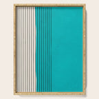 Turquoise Minimalist Digital Painting Artwork Black Lines Serving Tray Gallery Image 1