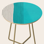 Turquoise Minimalist Digital Painting Artwork Black Lines Side Table Gallery Image 2