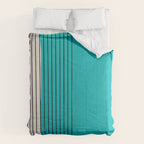 Turquoise Minimalist Digital Painting Artwork Black Lines Comforter Gallery Image 6