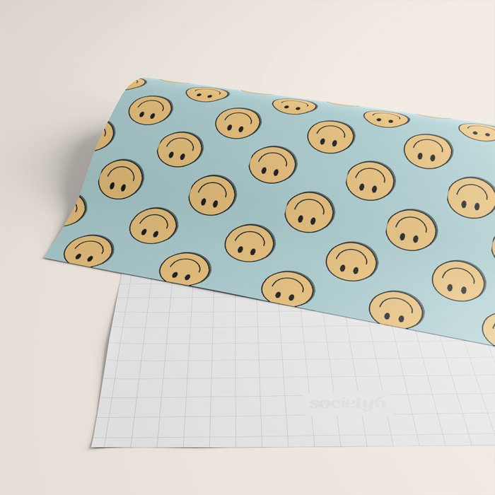 smiley face 90s Wrapping Paper Gallery Image 2