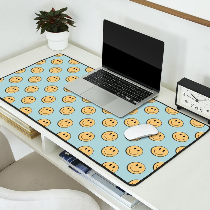 smiley face 90s Desk Mat Gallery Image 2