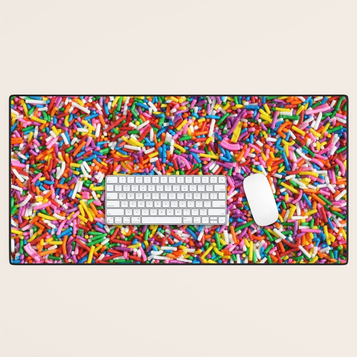 Rainbow Sprinkles Sweet Candy Colorful Desk Mat Gallery Image 1