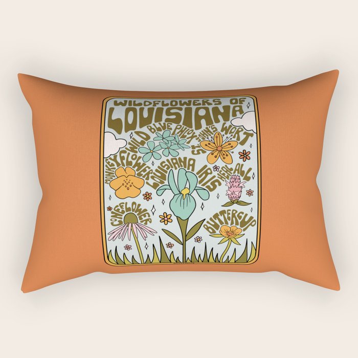 Louisiana Wildflowers Rectangular Pillow Gallery Image 2