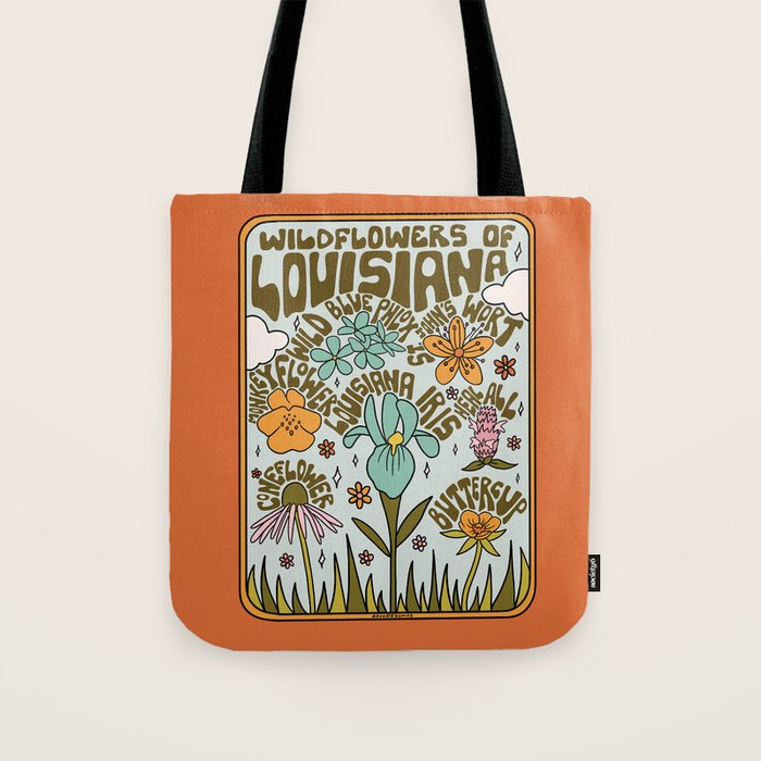Louisiana Wildflowers Tote Bag Gallery Image 1