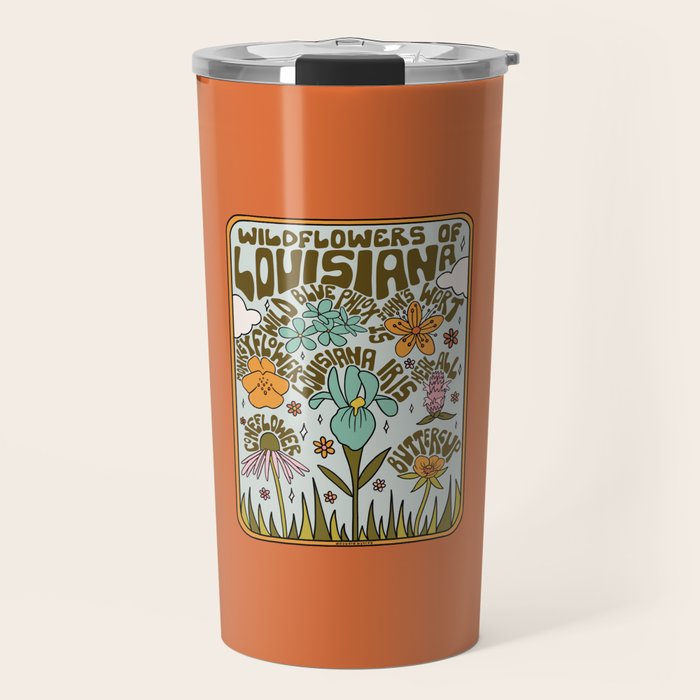 Louisiana Wildflowers Travel Mug Gallery Image 1