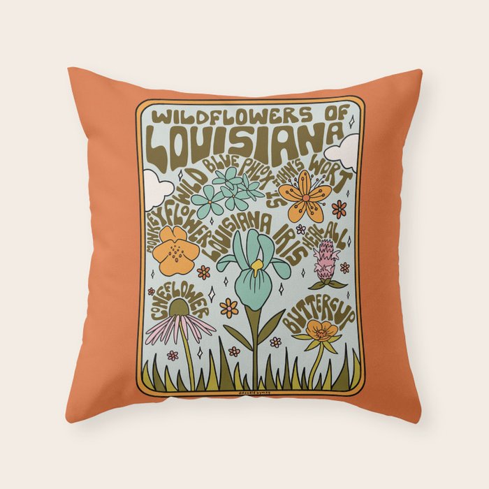 Louisiana Wildflowers Throw Pillow Gallery Image 6