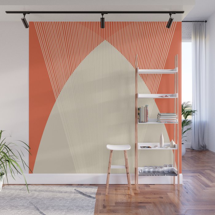 Cecilia Shapes III - Bright Red Wall Mural Gallery Image 1