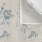 Rustic vintage bohemian blue white stripes elegant floral Wall Tapestry Gallery Image 3