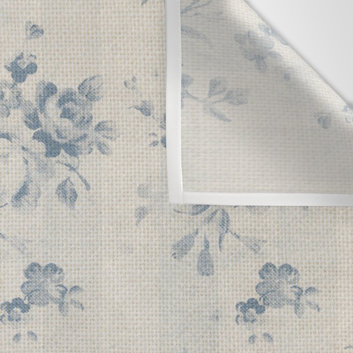 Rustic vintage bohemian blue white stripes elegant floral Wall Tapestry Gallery Image 3