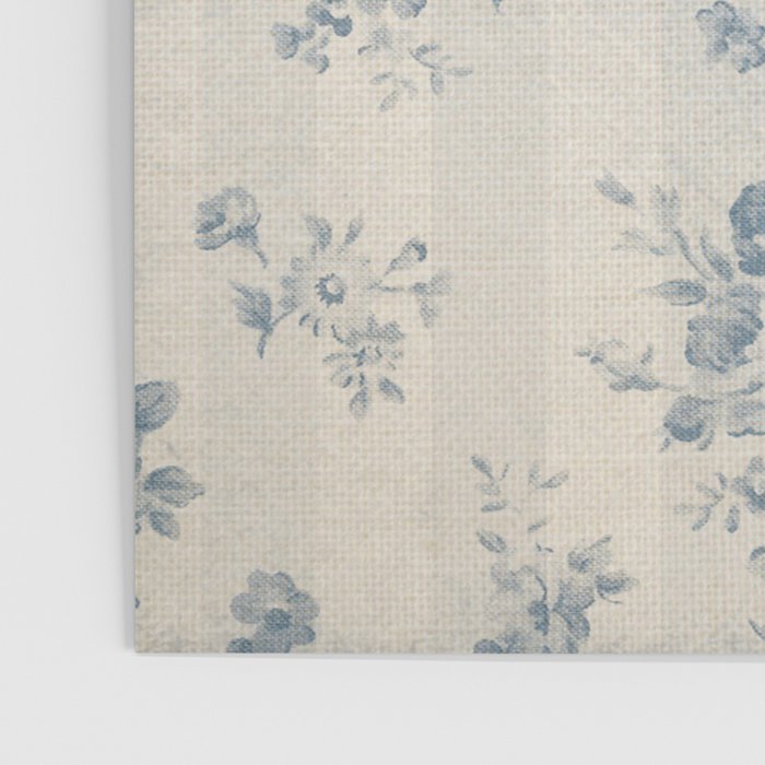 Rustic vintage bohemian blue white stripes elegant floral Poster Gallery Image 3