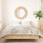 Rustic vintage bohemian blue white stripes elegant floral Duvet Cover Gallery Image 3