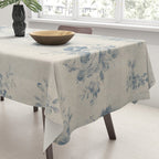 Rustic vintage bohemian blue white stripes elegant floral Tablecloth Gallery Image 3