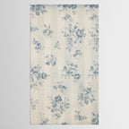 Rustic vintage bohemian blue white stripes elegant floral Tablecloth Gallery Image 2