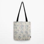 Rustic vintage bohemian blue white stripes elegant floral Tote Bag Gallery Image 2