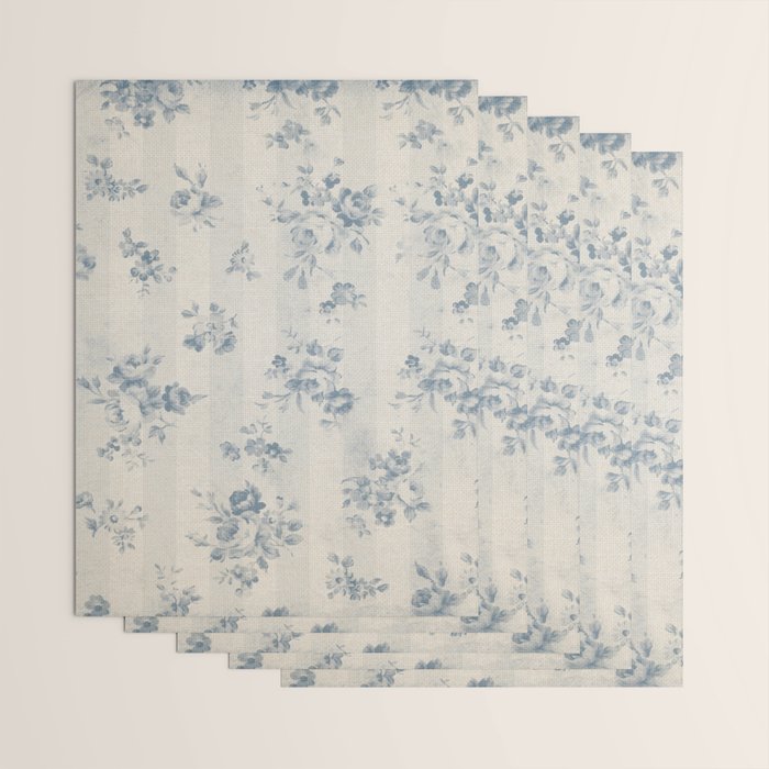 Rustic vintage bohemian blue white stripes elegant floral Wrapping Paper Gallery Image 3
