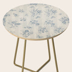 Rustic vintage bohemian blue white stripes elegant floral Side Table Gallery Image 2