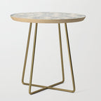 Rustic vintage bohemian blue white stripes elegant floral Side Table Gallery Image 1