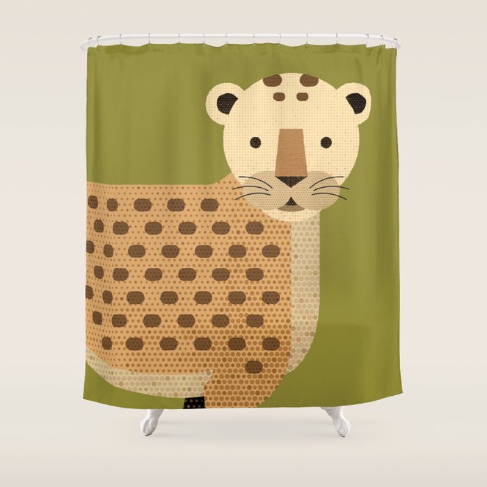Whimsy Leopard Shower Curtain Gallery Image 1