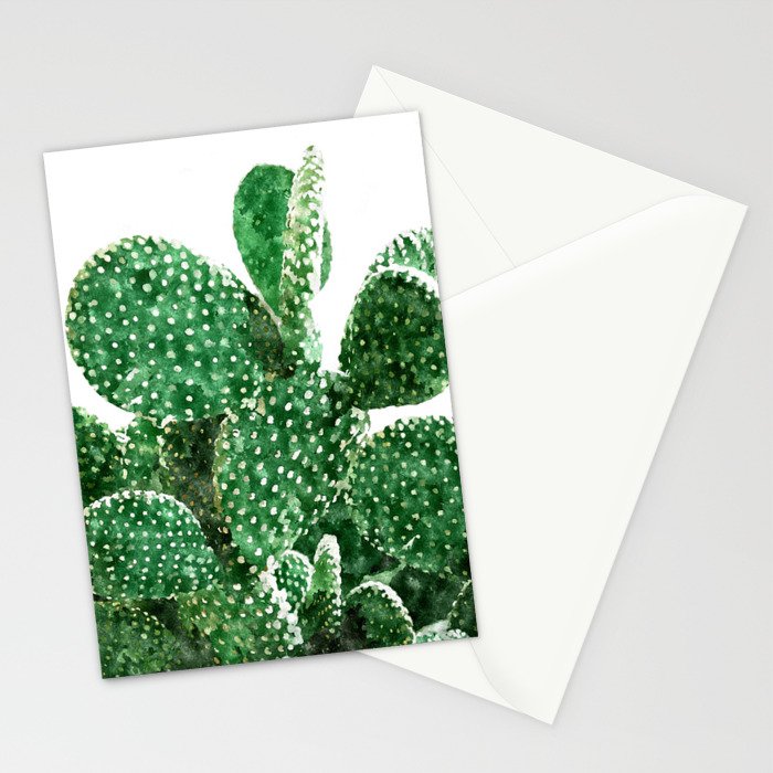 Velvet Cactus | Watercolor Botanical Plants | Minimal Boho Scandinavian Painting Stationery Card Gallery Image 2