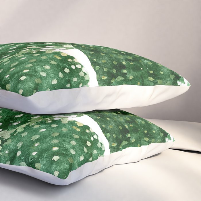 Velvet Cactus | Watercolor Botanical Plants | Minimal Boho Scandinavian Painting Pillow Sham Gallery Image 3