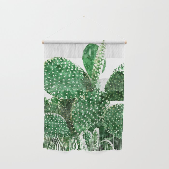 Velvet Cactus | Watercolor Botanical Plants | Minimal Boho Scandinavian Painting Wall Hanging Gallery Image 1