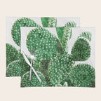 Velvet Cactus | Watercolor Botanical Plants | Minimal Boho Scandinavian Painting Placemat Gallery Image 1