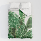 Velvet Cactus | Watercolor Botanical Plants | Minimal Boho Scandinavian Painting Comforter Gallery Image 6