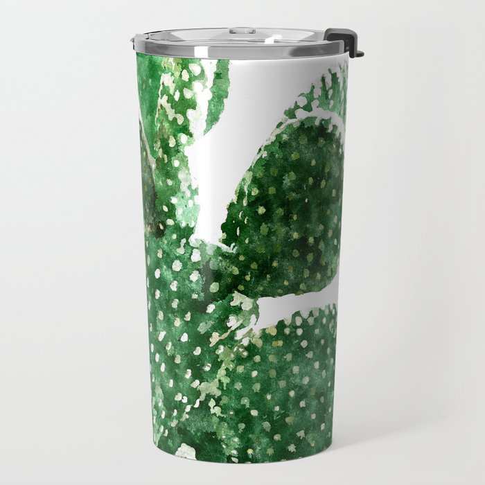 Velvet Cactus | Watercolor Botanical Plants | Minimal Boho Scandinavian Painting Travel Mug Gallery Image 2