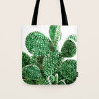 Velvet Cactus | Watercolor Botanical Plants | Minimal Boho Scandinavian Painting Tote Bag Gallery Image 1