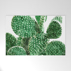 Velvet Cactus | Watercolor Botanical Plants | Minimal Boho Scandinavian Painting Welcome Mat Gallery Image 1