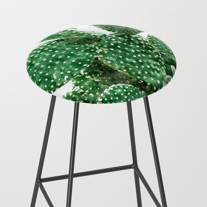 Velvet Cactus | Watercolor Botanical Plants | Minimal Boho Scandinavian Painting Stool Gallery Image 2