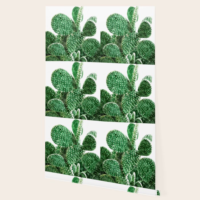 Velvet Cactus | Watercolor Botanical Plants | Minimal Boho Scandinavian Painting Wallpaper Gallery Image 2