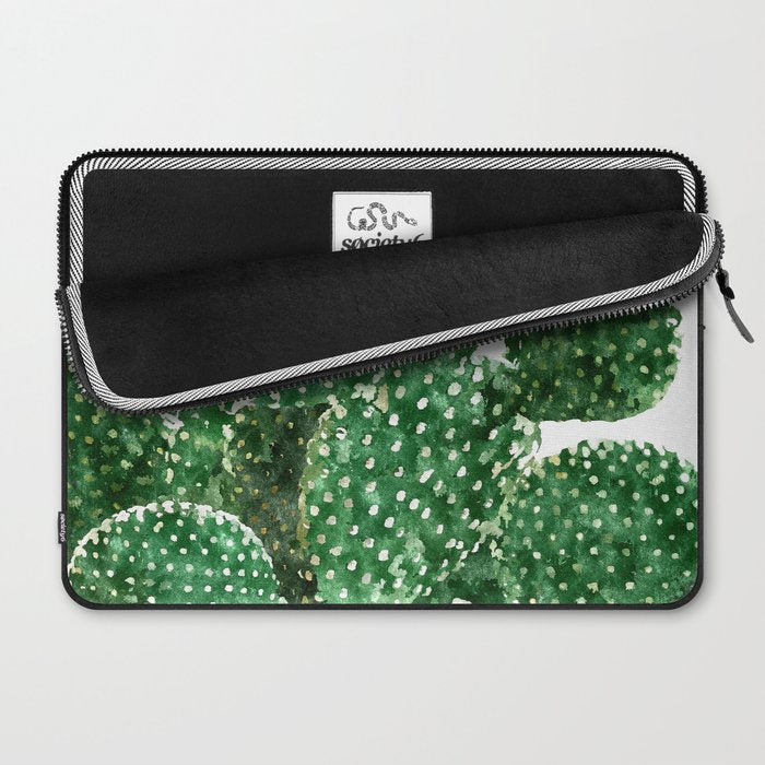 Velvet Cactus | Watercolor Botanical Plants | Minimal Boho Scandinavian Painting Laptop Sleeve Gallery Image 2