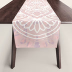 Mandala Yoga Love, Blush Pink Floral Table Runner Gallery Image 1