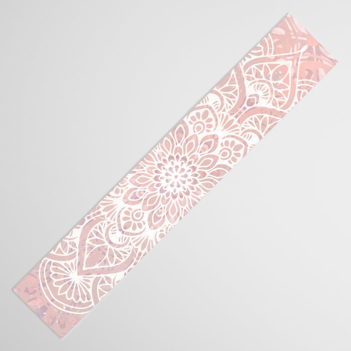 Mandala Yoga Love, Blush Pink Floral Table Runner Gallery Image 3