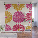 Retro Summer Daisies VII Wall Mural Gallery Image 1