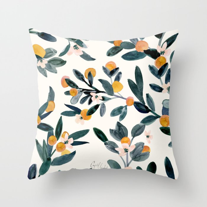 Clementine Sprigs Throw Pillow Gallery Image 6