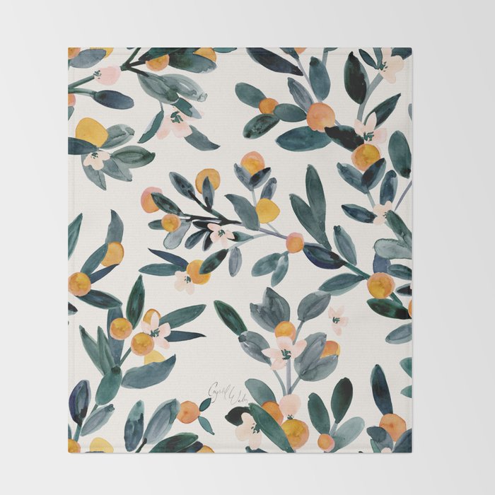 Clementine Sprigs Throw Blanket Gallery Image 2