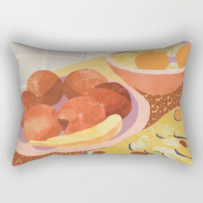 Colorful Dinner Rectangular Pillow Gallery Image 1