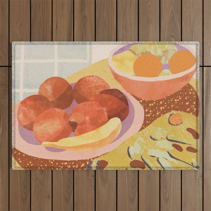 Colorful Dinner Outdoor Rug Gallery Image 1