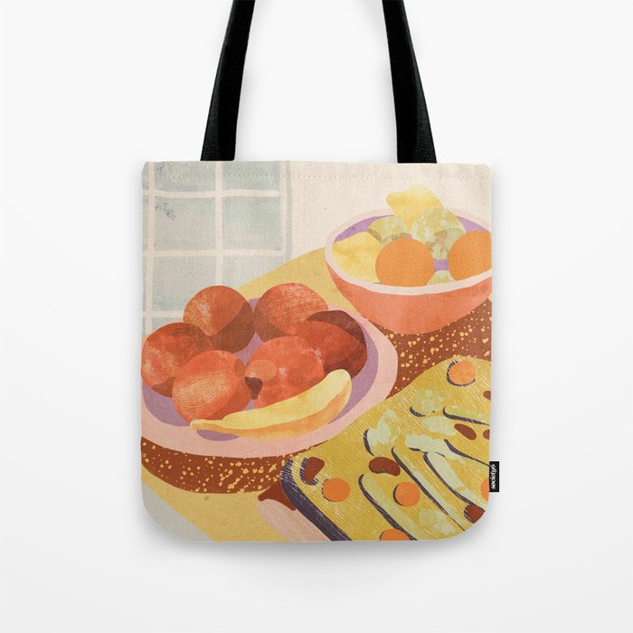 Colorful Dinner Tote Bag Gallery Image 1