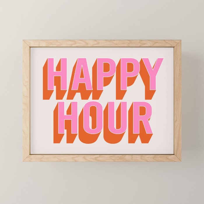 Happy Hour (Pink Orange) Mini Art Print Gallery Image 1