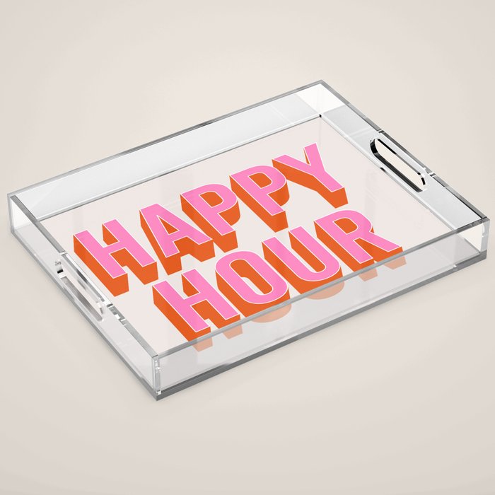 Happy Hour (Pink Orange) Acrylic Tray Gallery Image 1