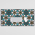 Persian Mosaic - Turquoise & Gold Palette Desk Mat Gallery Image 1