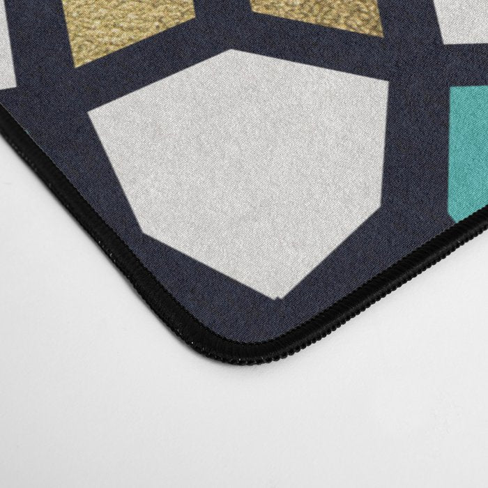 Persian Mosaic - Turquoise & Gold Palette Desk Mat Gallery Image 4