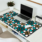 Persian Mosaic - Turquoise & Gold Palette Desk Mat Gallery Image 2